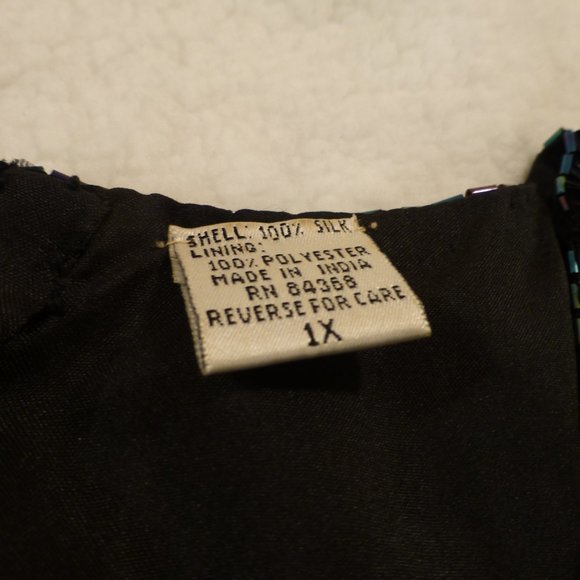 LAWRENCE KAGAR BLACK LINED SEQUIN GOWN Size 1X Silk lining HOLIDAY DRESSING $160 - Picture 5 of 13